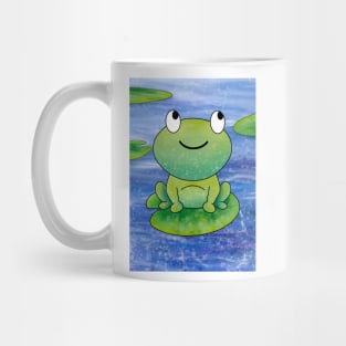 Happy Frog on Lily Pad Mug